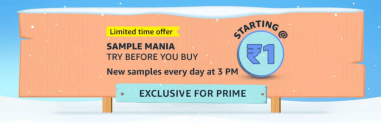 Amazon Sample Mania || Buy Samples Starts at Rs.1
