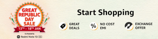 Amazon Great Republic Day Sale ( 13 – 18 Jan )