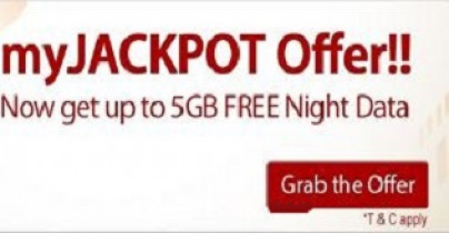 Airtel App MyJackpot Offer : Get Upto 5GB Free Night Data