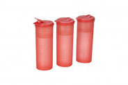 All Time Plastics Freeze Bottle Set, 1 Litre, Set of 3, Red