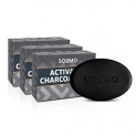 Amazon Brand – Solimo Activated Charcoal Soap (Pack of 3, 375g)