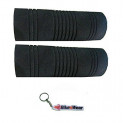 BikenWear Handlebar Rubber Grip Cover with Keychain for Bikes (Black)