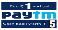 Pay Rs.1 & Get Rs.5 Cashback [ Paytm + eTravelSmart]
