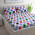 CURL UP Cotton Printed Double Bedsheet  (1 BED SHEETS 2 PILLOW COVER)