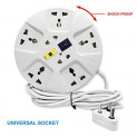 Elove 6 Amp Multi Plug Point Extension Cord (3 Meter) With Led Indicator And Universal Socket