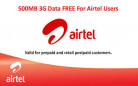 Airtel 500MB Free Data For 30 Days