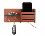 Brown MDF Side-Shelf Pocket Key Holder by Sehaz Artworks