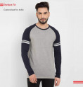 Billion PerfectFit Solid Men Round Neck Grey, Dark Blue T-Shirt