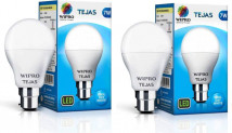 Wipro Tejas 7 W Standard B22 LED Bulb (White, Pack of 2)