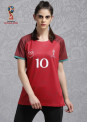 FIFA  Portugal Graphic Print Women’s Round Neck Red T-Shirt