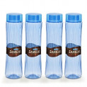 Steelo Plastic Water Bottle, 1.1 Litre, Set of 4, Blue (SAMI10004BLU)
